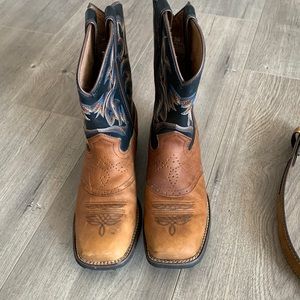 Justin Boots youth size 3 with matching belt